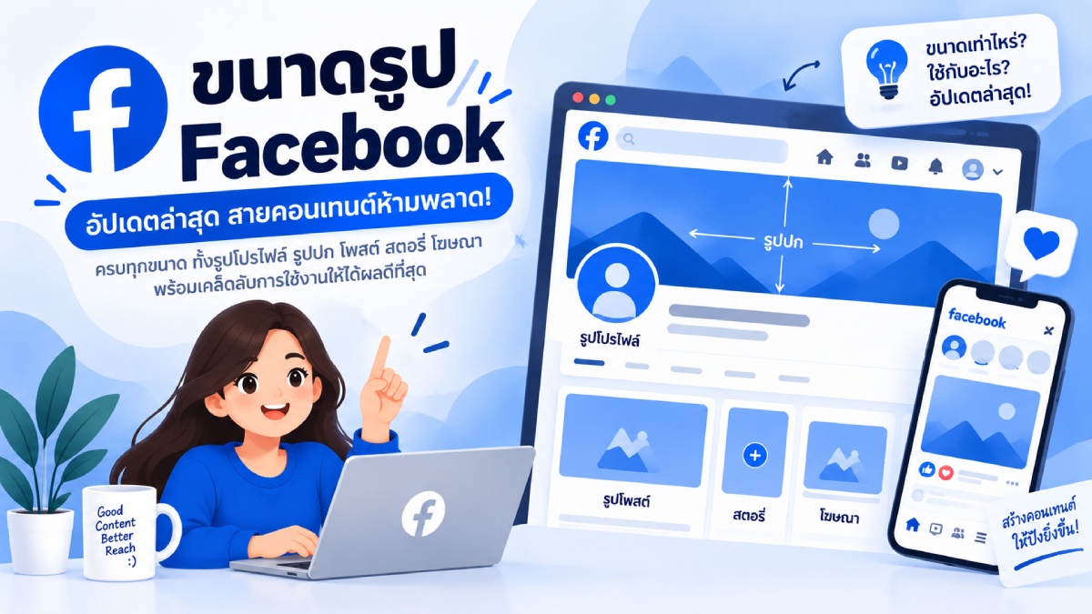 ขนาดรูป Facebook 2026 อัปเดตล่าสุด วิธีโพสในแต่ละแบบ ทุกขนาด